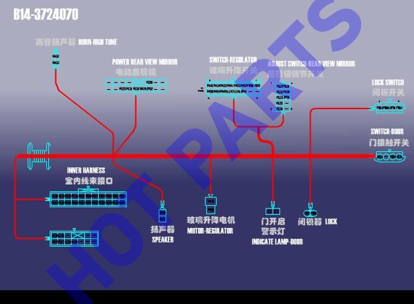 картинка ПРОВОДКА ДВЕРИ ПЕРЕДНЕЙ ЛЕВОЙ  B14-3724070