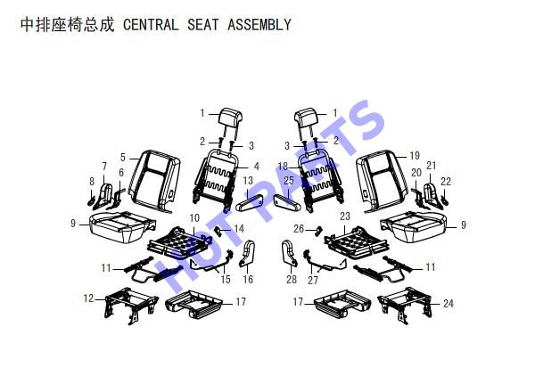 CENTRAL SEAT ASSEMBLY
